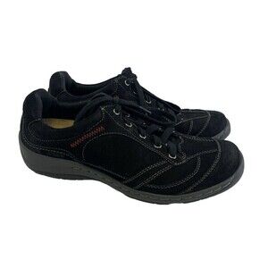 BOGO Earth Flora Black Nubuck Sneaker Comfort Lace Up Active Insert Womens 7.5